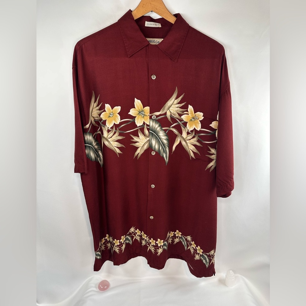 Rare Vintage 90's Bamboo Cay Hawaiian Shirt Men's size L 100% Rayon EUC